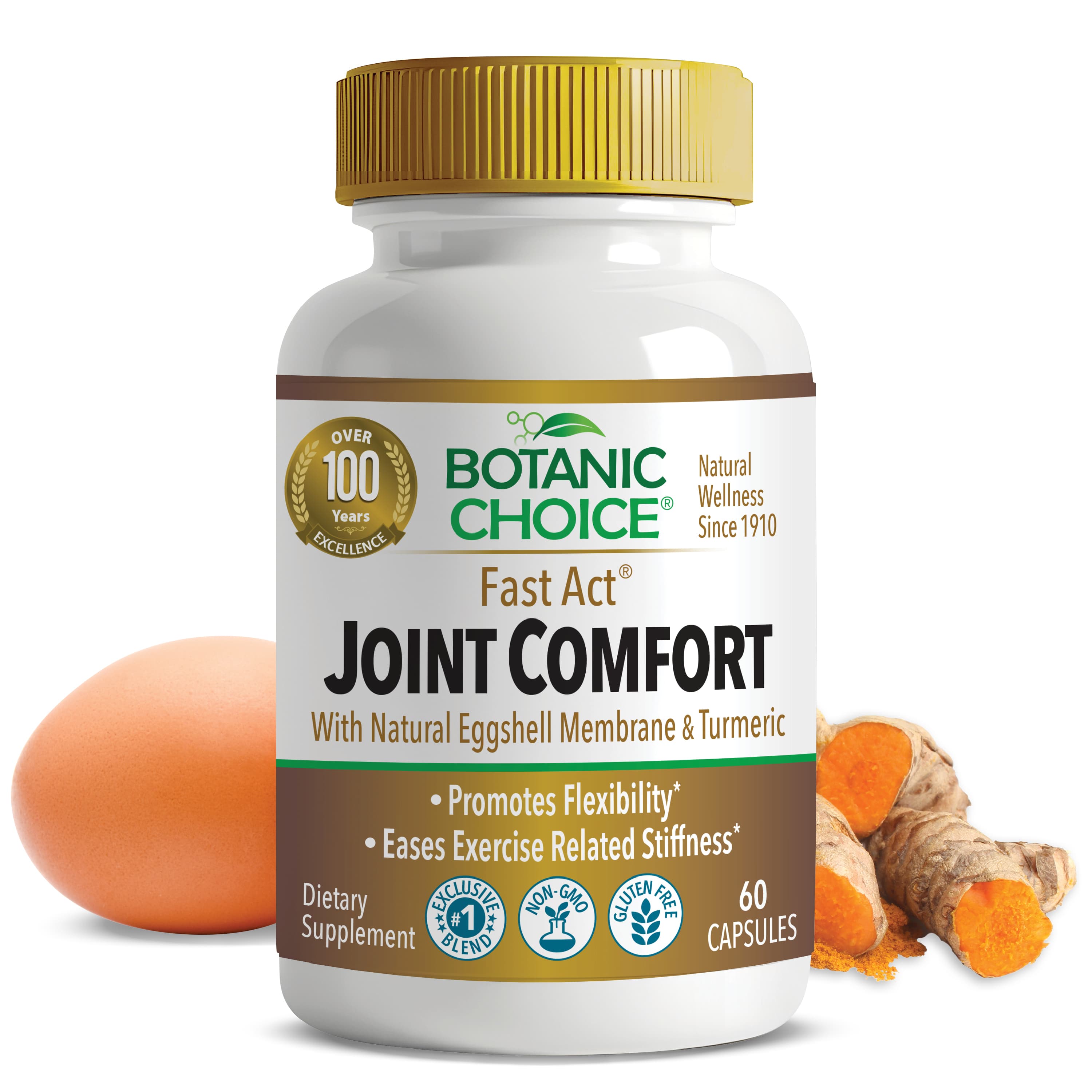 Fast Act™ Joint Comfort with Natural Eggshell Membrane - Joint Support Supplement - 60 Capsules