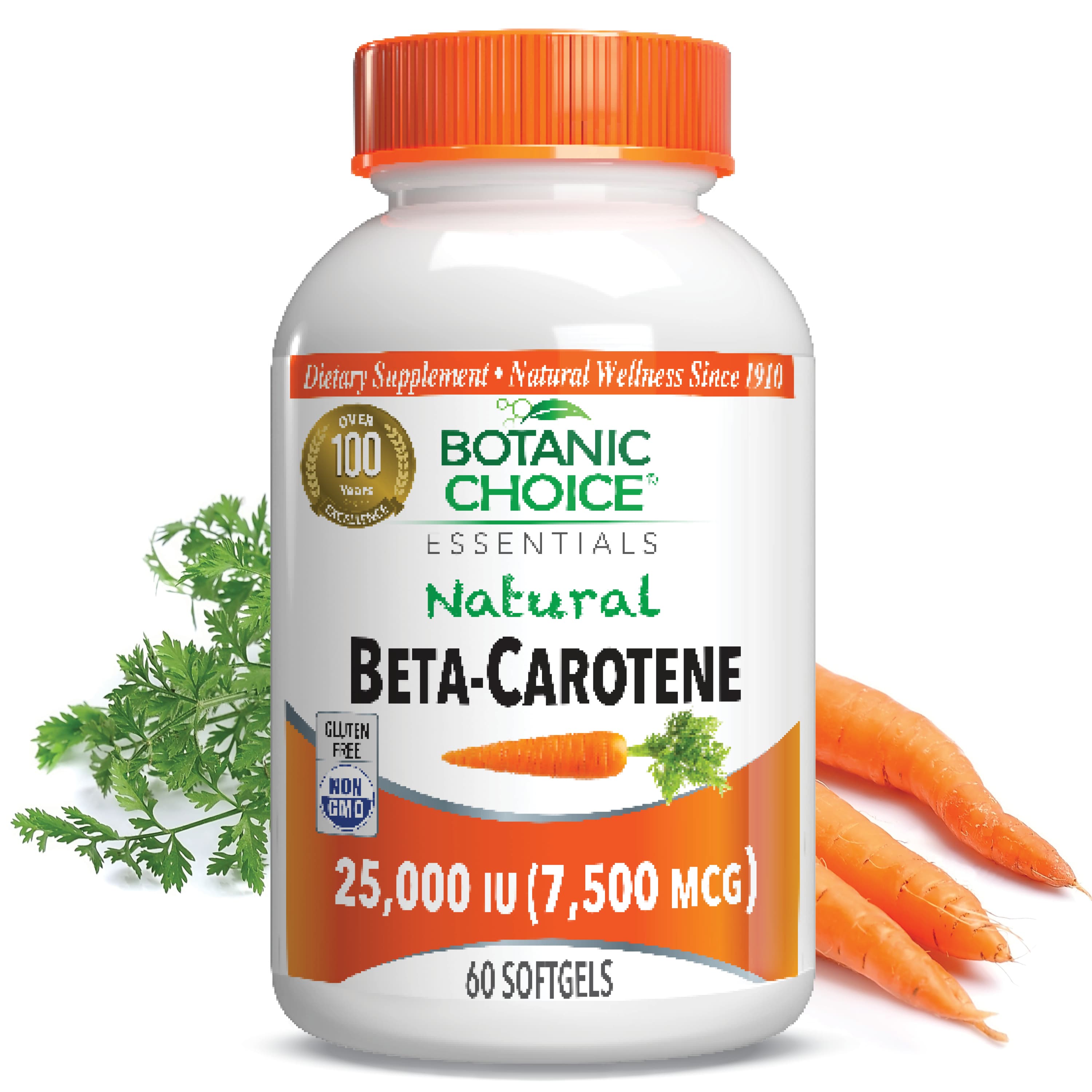 Beta Carotene 25, 000 IU Natural - 60 Softgels
