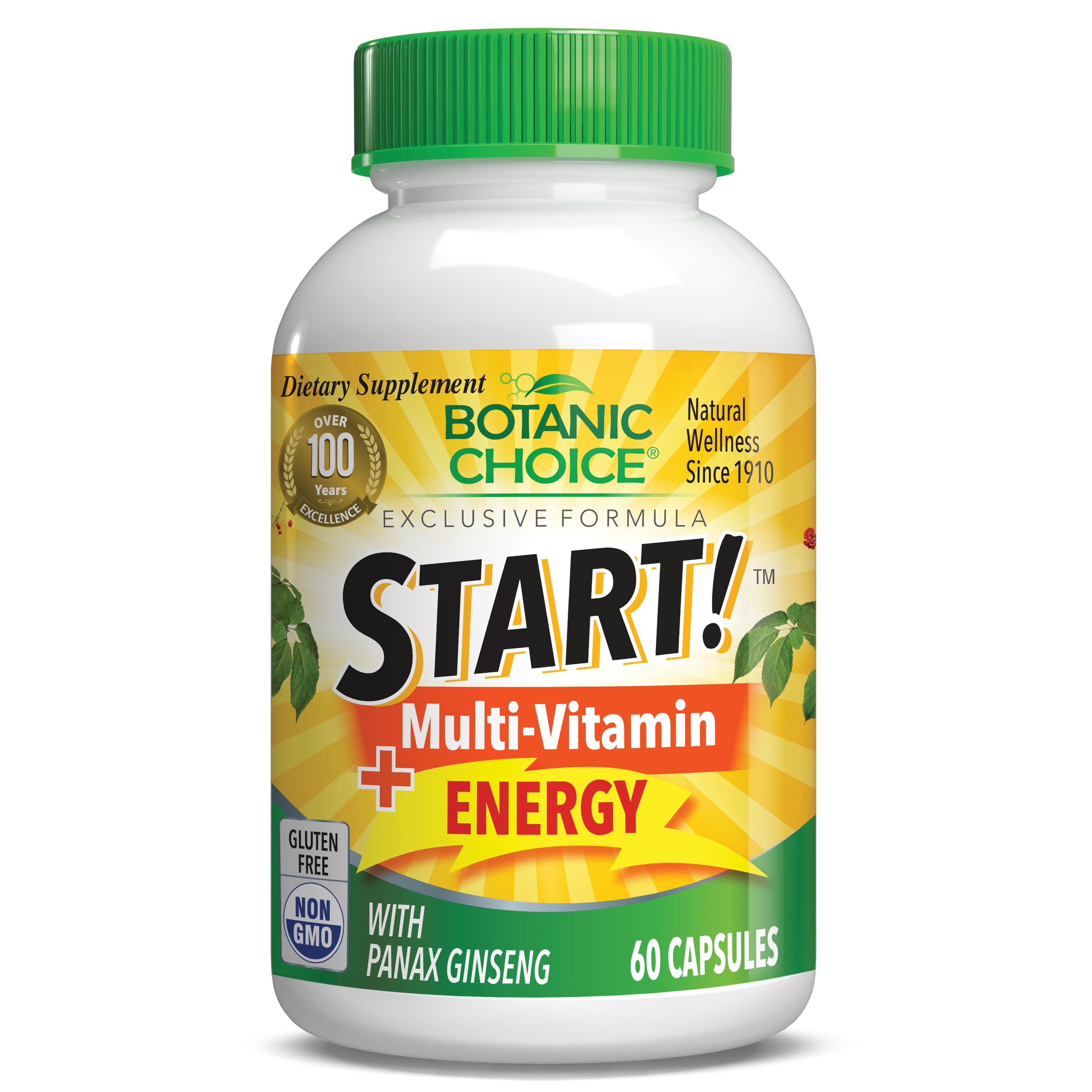START! Multi-Vitamin + Energy - Total Health Support Supplement - 60 Capsules